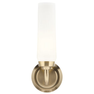 Monet 4" One Light Wall Sconce, Satin Etched Cased Opal Glass / Champagne