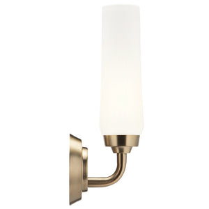 Monet 4" One Light Wall Sconce, Satin Etched Cased Opal Glass / Champagne