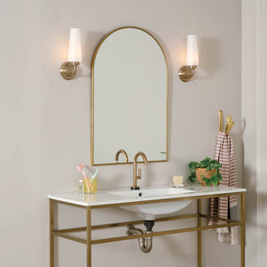 Monet 4" One Light Wall Sconce, Satin Etched Cased Opal Glass / Champagne
