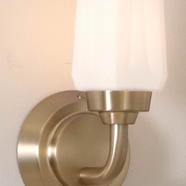 Monet 4" One Light Wall Sconce, Satin Etched Cased Opal Glass / Champagne