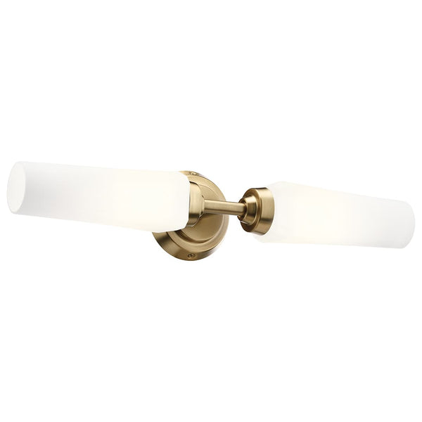 Monet 20" 2 Light Vanity Light, Satin Etched Cased Opal Glass / Champagne Bronze