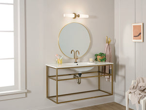 Monet 21" Two Lights Vanity Light, Satin Etched Cased Opal Glass / Champagne