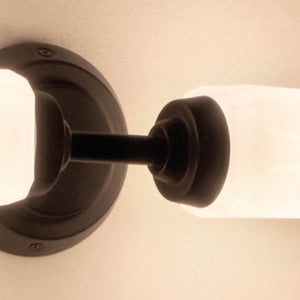 Monet 26" Two Lights Vanity Light, Satin Etched Cased Opal Glass / Black