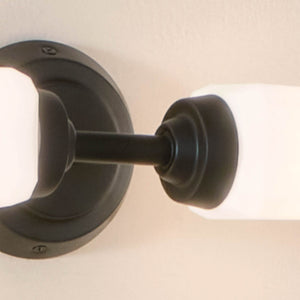 Monet 26" Two Lights Vanity Light, Satin Etched Cased Opal Glass / Black