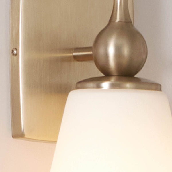 Viva 6" One Light Wall Sconce, Etched White Glass / Champagne Bronze