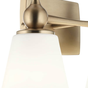 Viva 15" Two Lights Vanity Light, Etched White Glass / Champagne Bronze