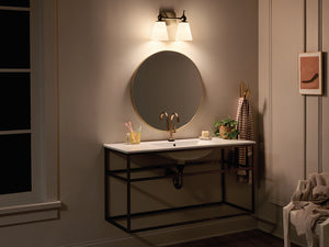 Viva 15" Two Lights Vanity Light, Etched White Glass / Champagne Bronze