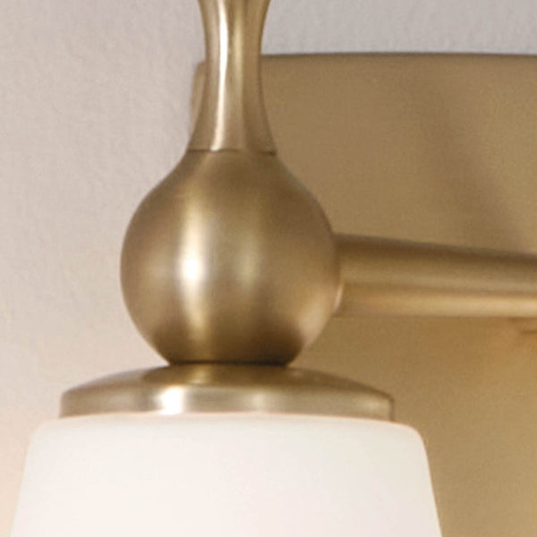 Viva 15" Two Lights Vanity Light, Etched White Glass / Champagne Bronze