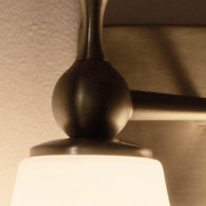 Viva 15" Two Lights Vanity Light, Etched White Glass / Champagne Bronze