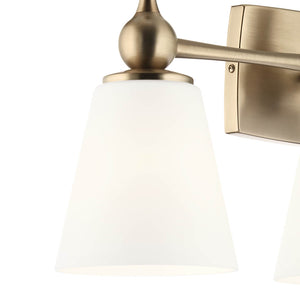 Viva 24" Three Lights Vanity Light, Etched White Glass / Champagne Bronze