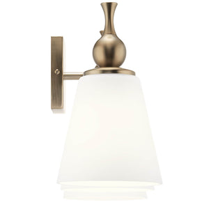 Viva 24" Three Lights Vanity Light, Etched White Glass / Champagne Bronze