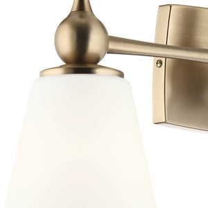 Viva 24" Three Lights Vanity Light, Etched White Glass / Champagne Bronze