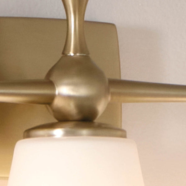 Viva 24" Three Lights Vanity Light, Etched White Glass / Champagne Bronze