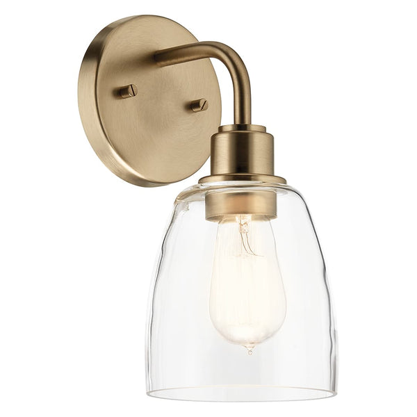 Vaughn 11" 1 Light Wall Sconce, Clear Glass / Champagne Bronze