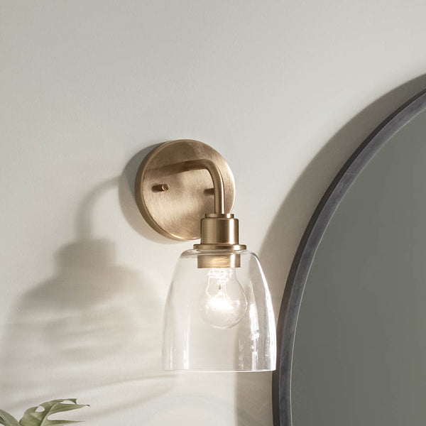 Vaughn 5" One Light Wall Sconce, Clear Glass / Champagne Bronze