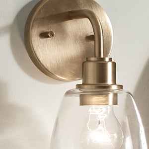 Vaughn 5" One Light Wall Sconce, Clear Glass / Champagne Bronze
