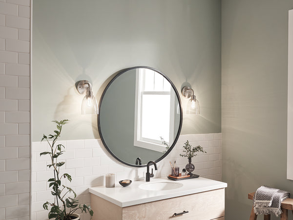 Vaughn 5" One Light Wall Sconce, Clear Glass / Brushed Nickel