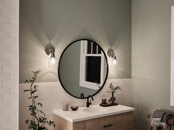 Vaughn 5" One Light Wall Sconce, Clear Glass / Brushed Nickel