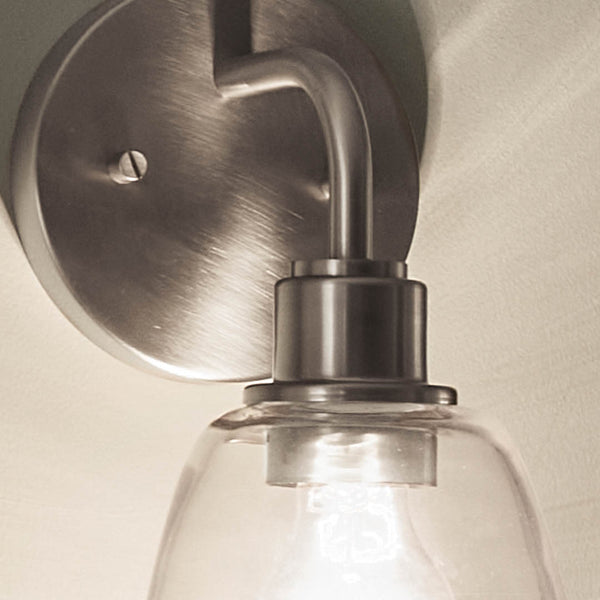 Vaughn 5" One Light Wall Sconce, Clear Glass / Brushed Nickel