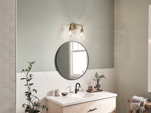 Vaughn 15" Two Lights Vanity Light, Clear Glass / Champagne Bronze