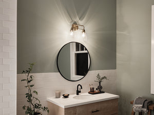 Vaughn 15" Two Lights Vanity Light, Clear Glass / Champagne Bronze