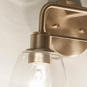 Vaughn 15" Two Lights Vanity Light, Clear Glass / Champagne Bronze