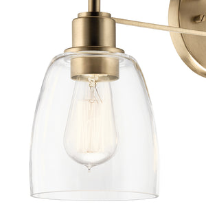 Vaughn 24" Three Lights Vanity Light, Clear Glass / Champagne Bronze