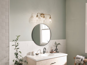 Vaughn 24" Three Lights Vanity Light, Clear Glass / Champagne Bronze