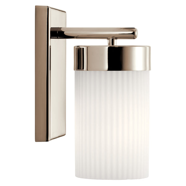 Maeve 5" One Light Wall Sconce, Round Ribbed Glass / Polished Nickel
