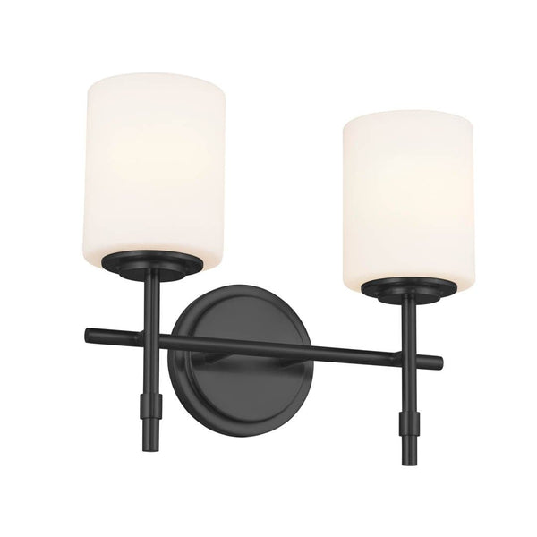Janie 12" 2 Light Vanity Light, Black