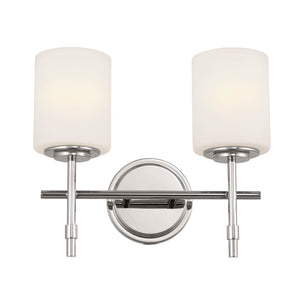 Janie 14" Two Lights Vanity Light, Polished Nickel