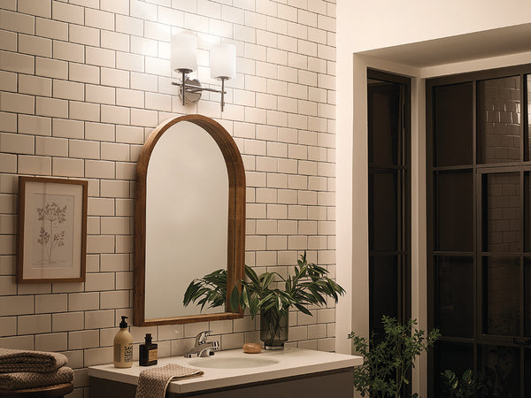 Janie 14" Two Lights Vanity Light, Polished Nickel