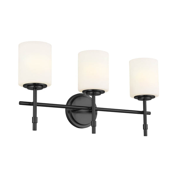 Janie 12" 3 Light Vanity Light, Black