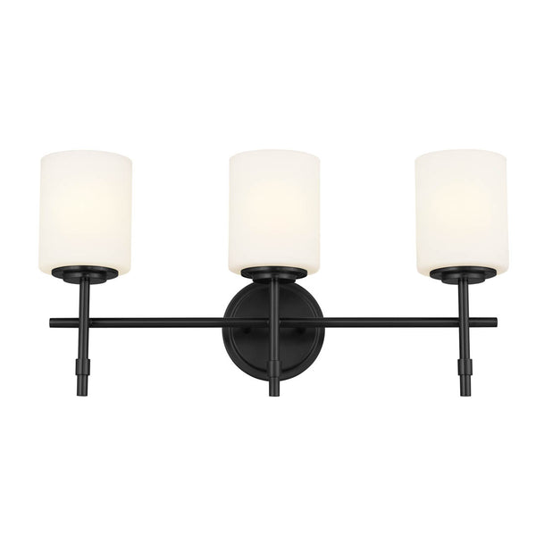 Janie 23" Three Lights Vanity Light, Black