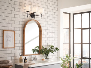 Janie 23" Three Lights Vanity Light, Black