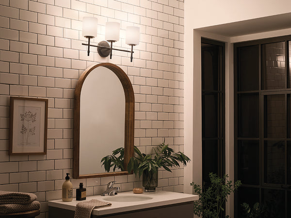 Janie 23" Three Lights Vanity Light, Black