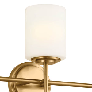 Janie 23" Three Lights Vanity Light, Brushed Natural Brass