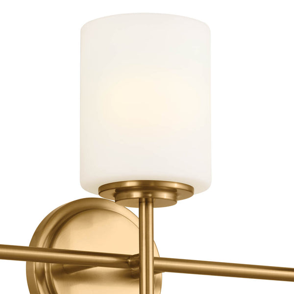 Janie 23" Three Lights Vanity Light, Brushed Natural Brass