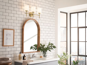 Janie 23" Three Lights Vanity Light, Brushed Natural Brass