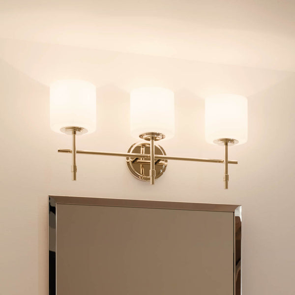 Janie 23" Three Lights Vanity Light, Polished Nickel