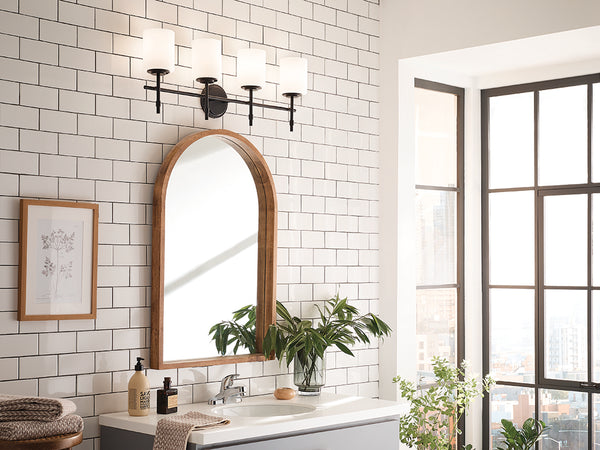 Janie 32" Four Lights Vanity Light, Black