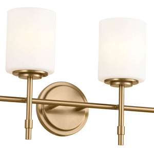 Janie 32" Four Lights Vanity Light, Brushed Natural Brass