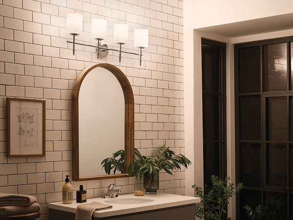 Janie 32" Four Lights Vanity Light, Polished Nickel