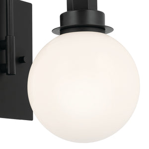 Rexie 6" One Light Wall Sconce, Opal Glass / Black