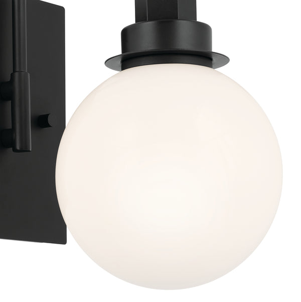 Rexie 6" Light Wall Sconce, Opal Glass / Black