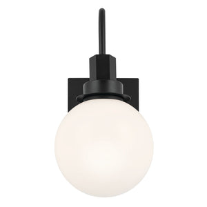 Rexie 6" One Light Wall Sconce, Opal Glass / Black