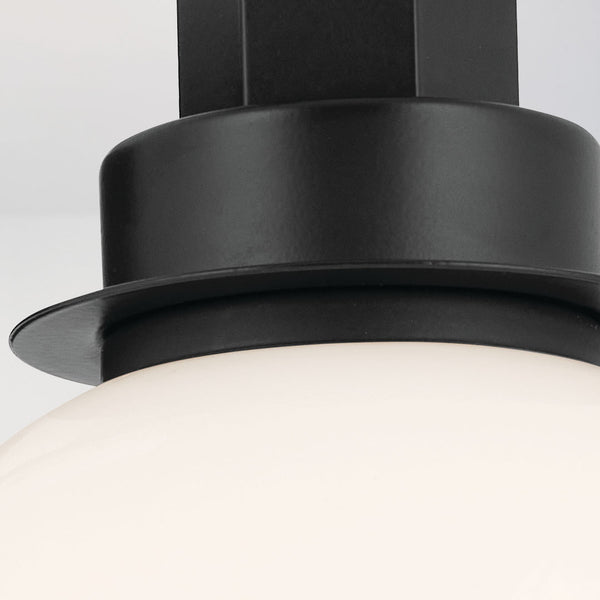 Rexie 6" Light Wall Sconce, Opal Glass / Black