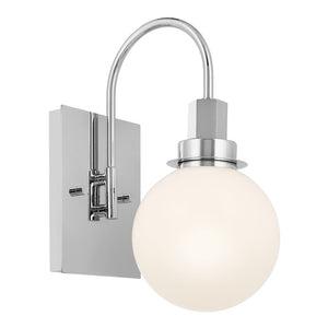 Rexie 6" One Light Wall Sconce, Opal Glass / Chrome
