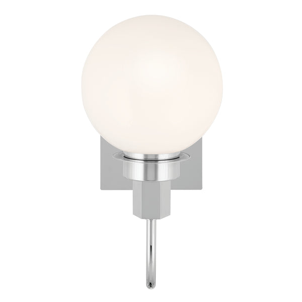 Rexie 6" One Light Wall Sconce, Opal Glass / Chrome