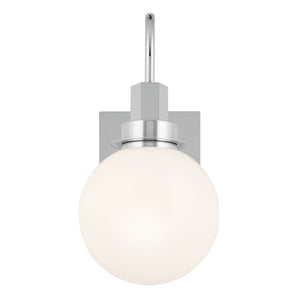 Rexie 6" One Light Wall Sconce, Opal Glass / Chrome